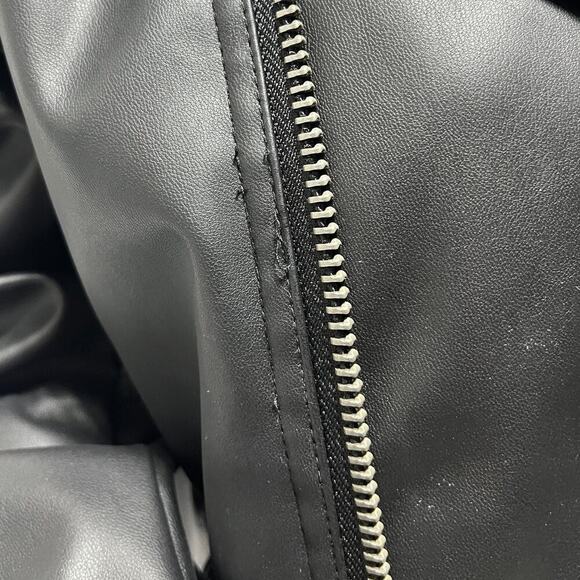 Bar III Faux Leather Moto Jacket Black Petite Small PS NWT - Picture 6 of 16